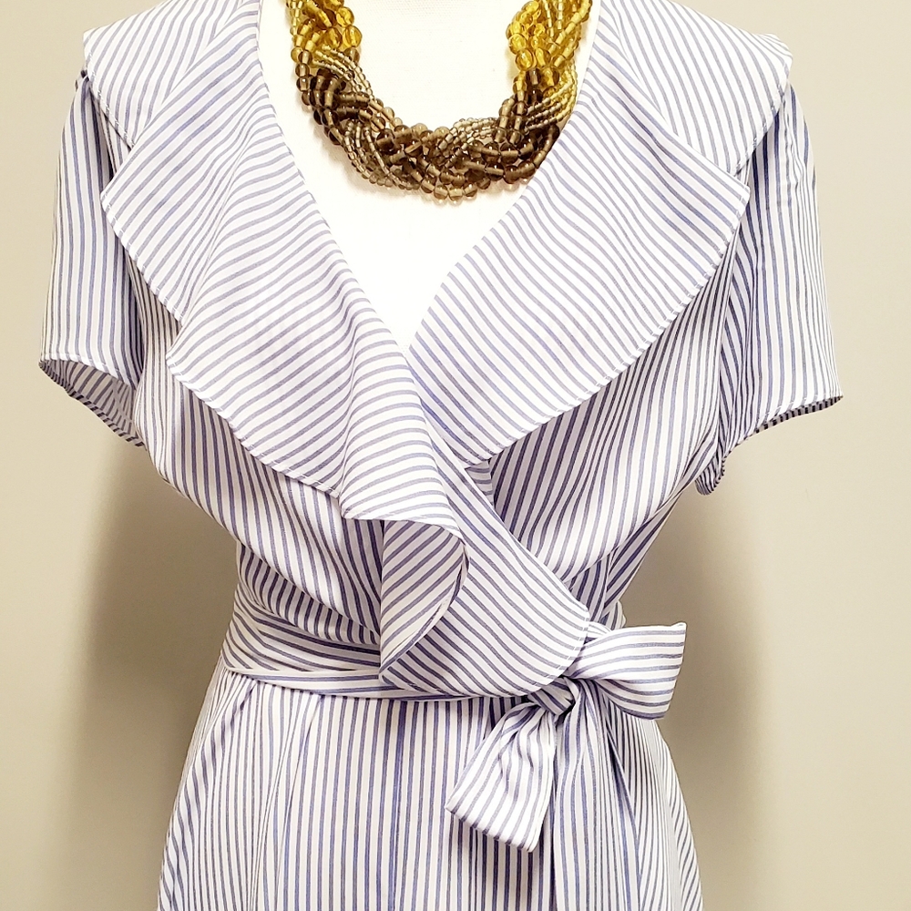 [DN Designs] Plus Ruffle Stripe Dress - Picture 6 of 11